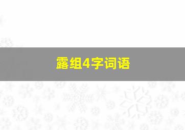 露组4字词语