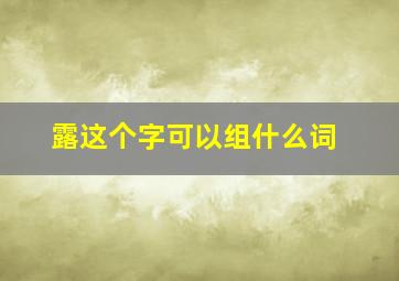 露这个字可以组什么词