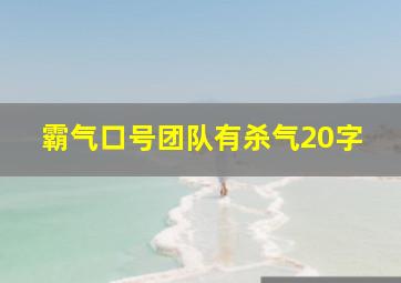 霸气口号团队有杀气20字