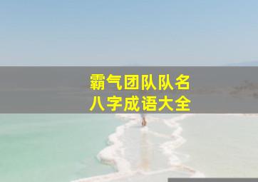 霸气团队队名八字成语大全