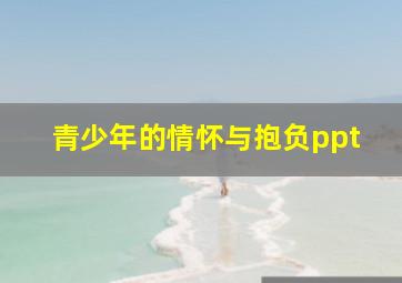 青少年的情怀与抱负ppt