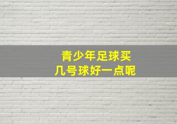 青少年足球买几号球好一点呢