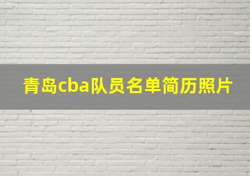 青岛cba队员名单简历照片