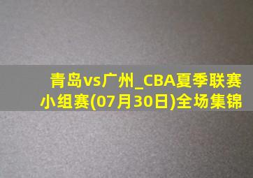 青岛vs广州_CBA夏季联赛小组赛(07月30日)全场集锦