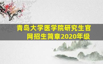 青岛大学医学院研究生官网招生简章2020年级