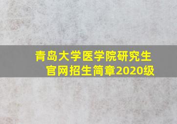 青岛大学医学院研究生官网招生简章2020级