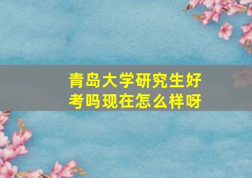 青岛大学研究生好考吗现在怎么样呀