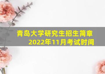 青岛大学研究生招生简章2022年11月考试时间