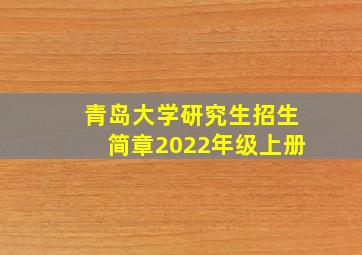 青岛大学研究生招生简章2022年级上册