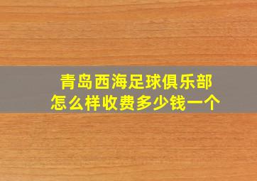 青岛西海足球俱乐部怎么样收费多少钱一个