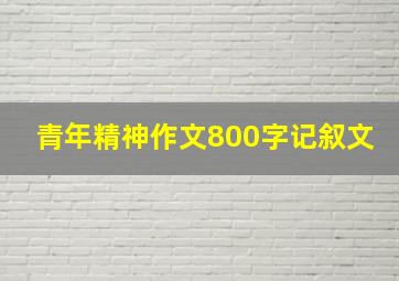 青年精神作文800字记叙文