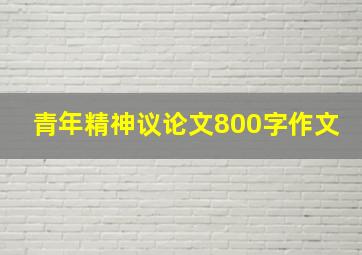 青年精神议论文800字作文