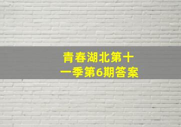 青春湖北第十一季第6期答案