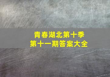 青春湖北第十季第十一期答案大全