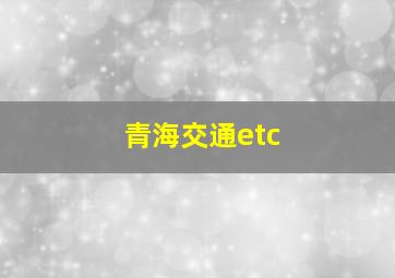 青海交通etc