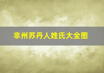 非州苏丹人姓氏大全图