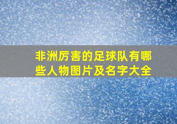 非洲厉害的足球队有哪些人物图片及名字大全