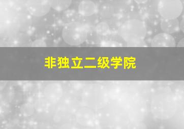 非独立二级学院