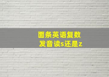 面条英语复数发音读s还是z