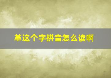 革这个字拼音怎么读啊