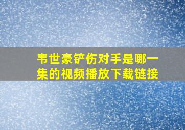 韦世豪铲伤对手是哪一集的视频播放下载链接