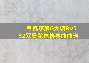 韦瓦尔第G大调Rv532双曼陀林协奏曲曲谱