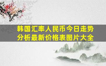 韩国汇率人民币今日走势分析最新价格表图片大全