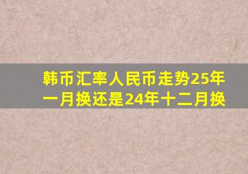 韩币汇率人民币走势25年一月换还是24年十二月换