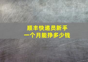 顺丰快递员新手一个月能挣多少钱