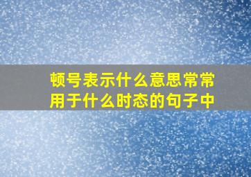 顿号表示什么意思常常用于什么时态的句子中