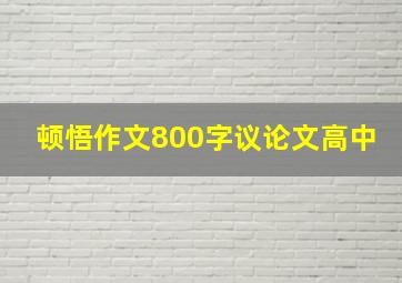 顿悟作文800字议论文高中