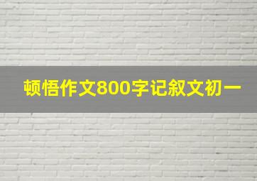 顿悟作文800字记叙文初一