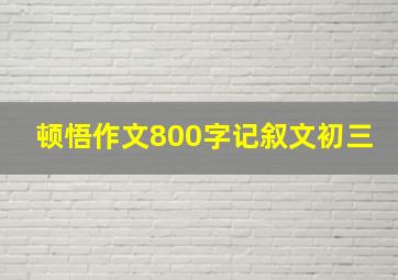 顿悟作文800字记叙文初三