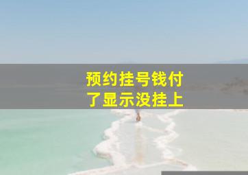 预约挂号钱付了显示没挂上