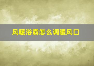 风暖浴霸怎么调暖风口