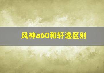 风神a60和轩逸区别