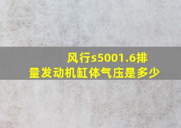 风行s5001.6排量发动机缸体气庒是多少