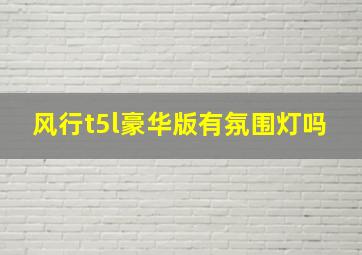 风行t5l豪华版有氛围灯吗