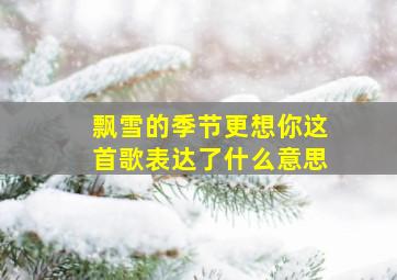 飘雪的季节更想你这首歌表达了什么意思