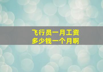 飞行员一月工资多少钱一个月啊