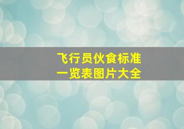 飞行员伙食标准一览表图片大全