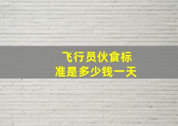 飞行员伙食标准是多少钱一天