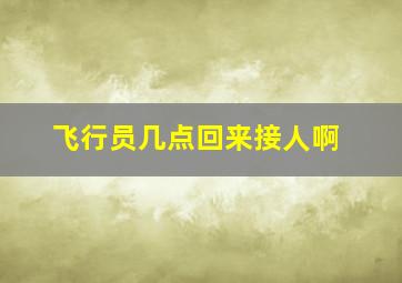 飞行员几点回来接人啊