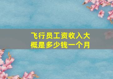 飞行员工资收入大概是多少钱一个月