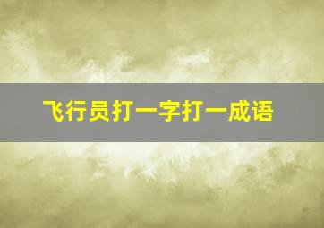 飞行员打一字打一成语