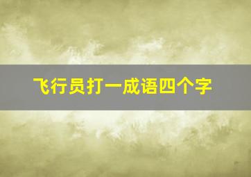 飞行员打一成语四个字