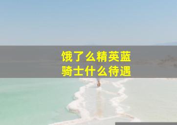 饿了么精英蓝骑士什么待遇