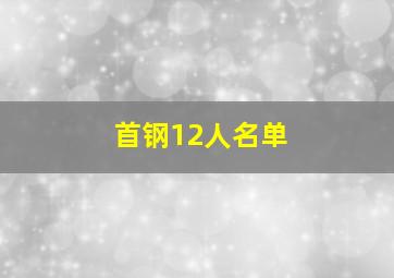 首钢12人名单