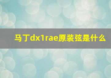 马丁dx1rae原装弦是什么