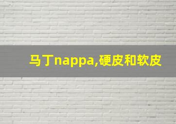 马丁nappa,硬皮和软皮